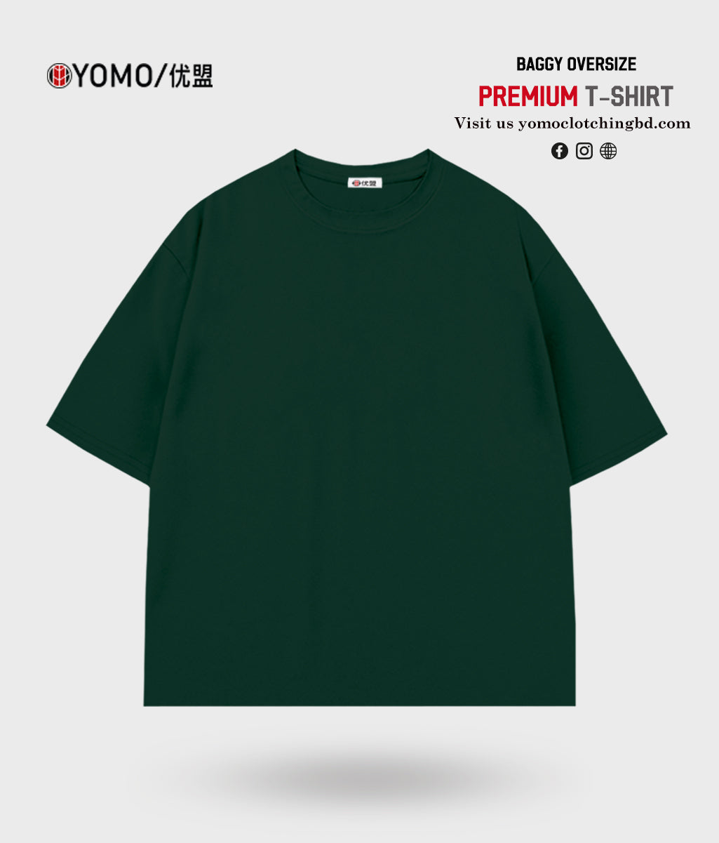 T-SHIRT / OVERSIZE SOLID T-SHIRT - BOTTLE GREEN