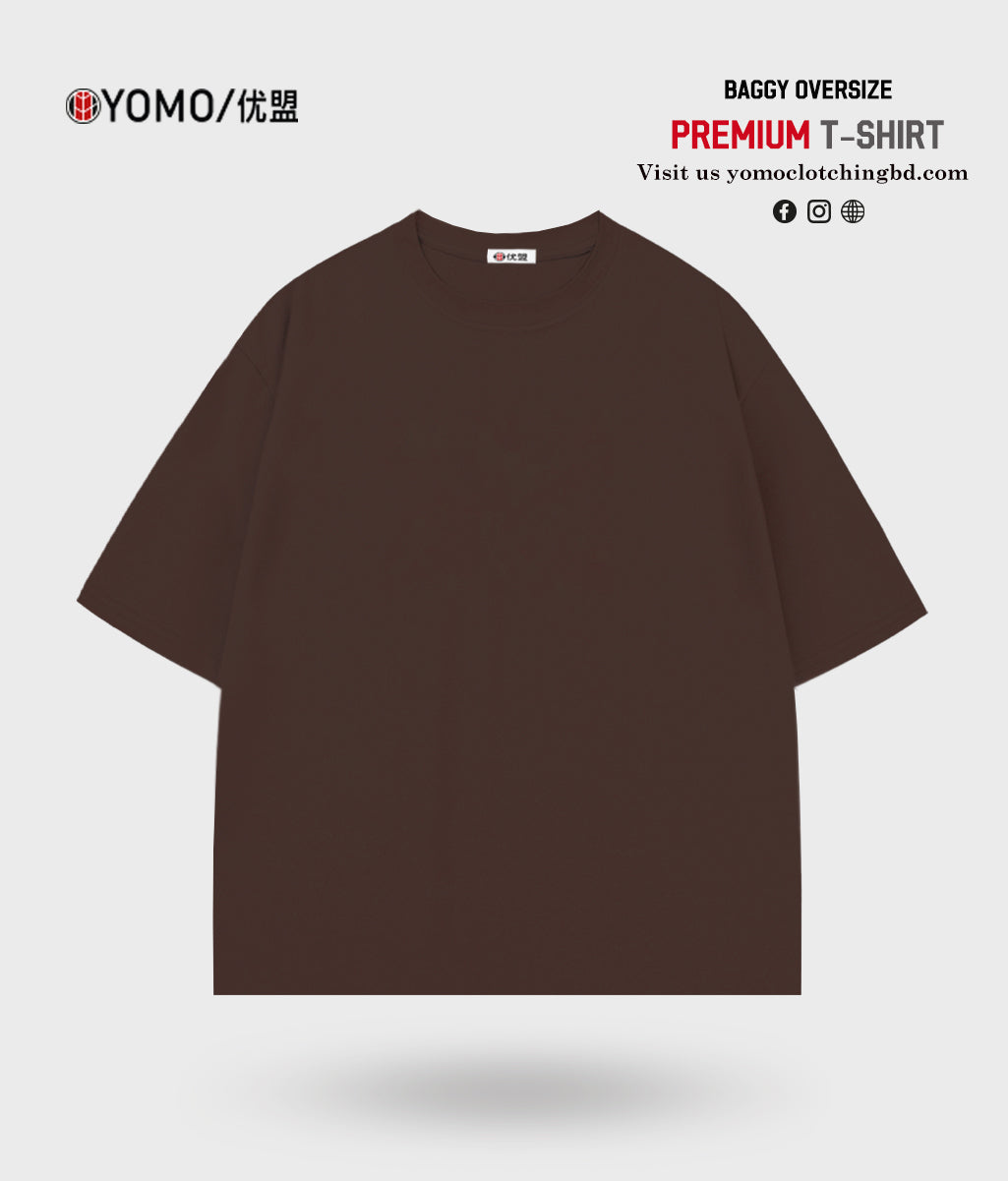 T-SHIRT / OVERSIZE SOLID T-SHIRT -BROWN