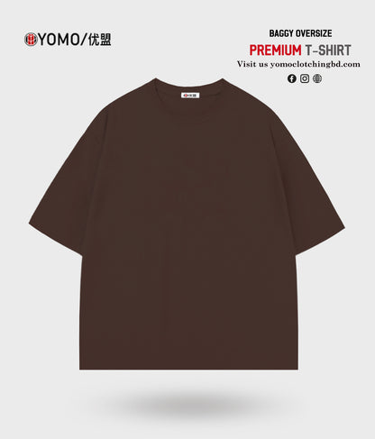 T-SHIRT / OVERSIZE SOLID T-SHIRT -BROWN