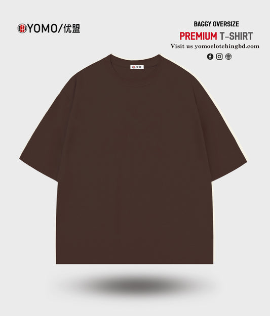 T-SHIRT / OVERSIZE SOLID T-SHIRT -BROWN