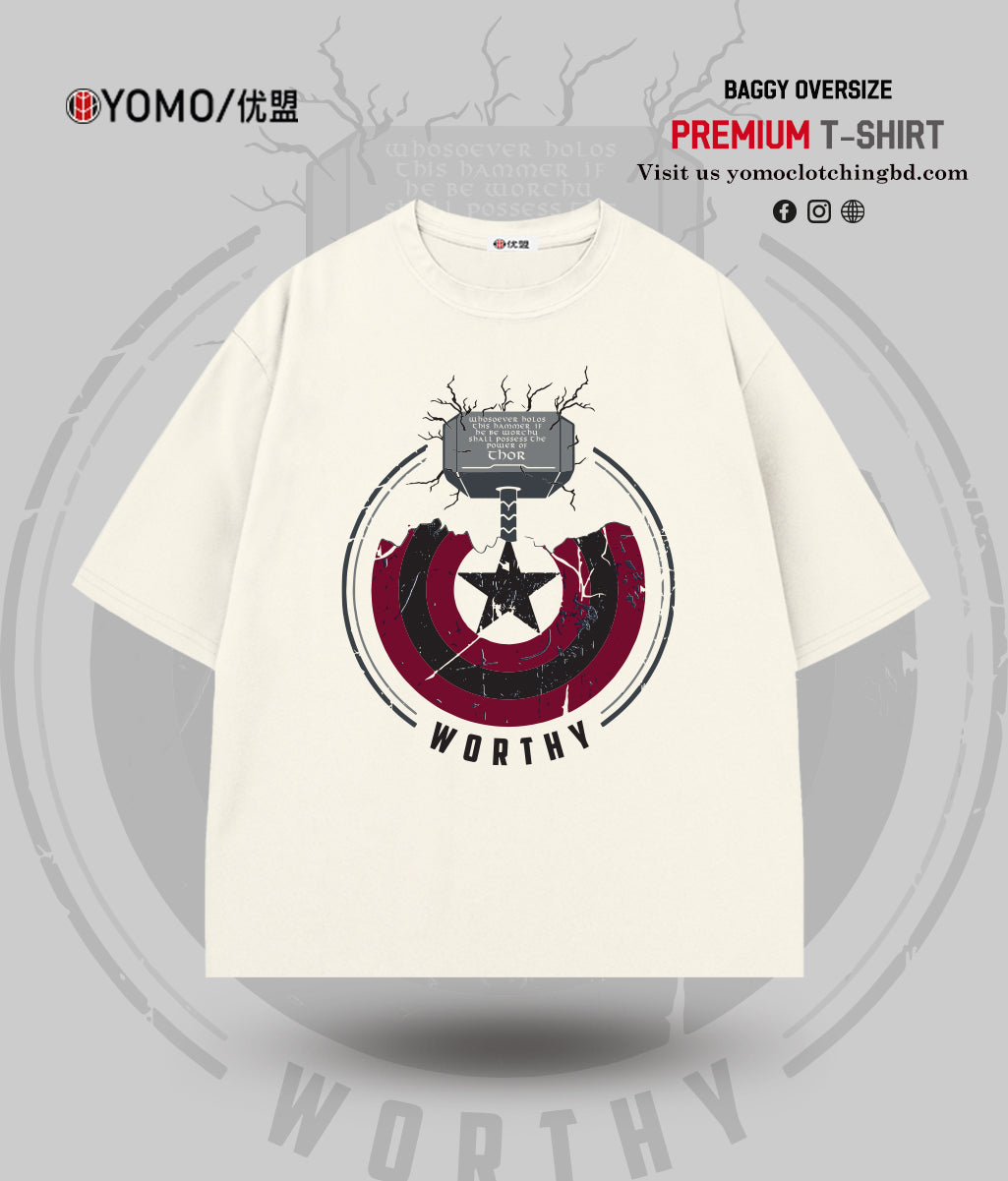 T-SHIRT / WORTHY THOR & CAPTAIN AMERICA T-SHIRT / MARVEL / CAPTAIN AMERICA
