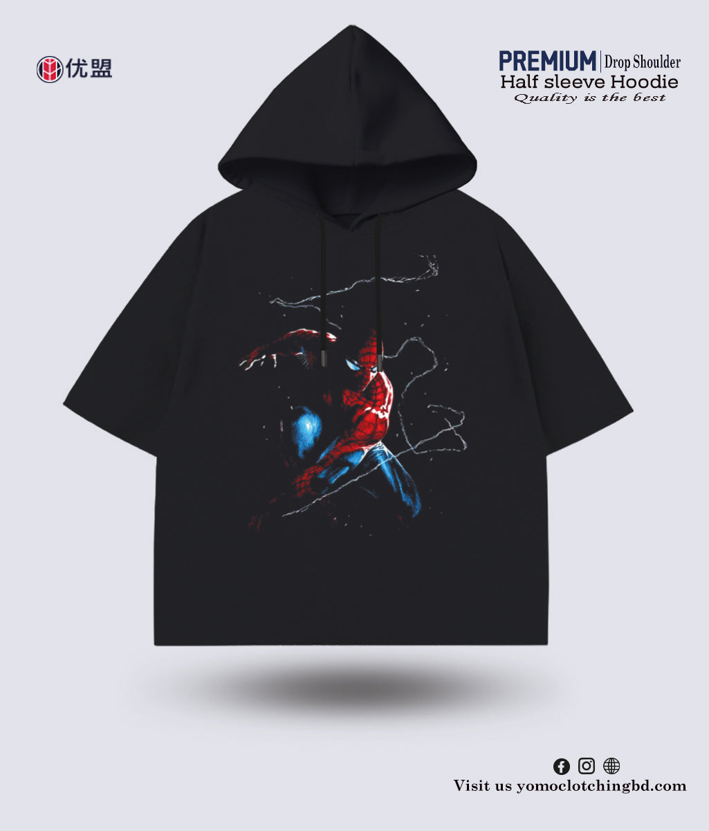 HALF SLEEVE HOODIE /SPIDER MAN