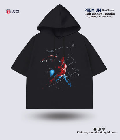HALF SLEEVE HOODIE /SPIDER MAN