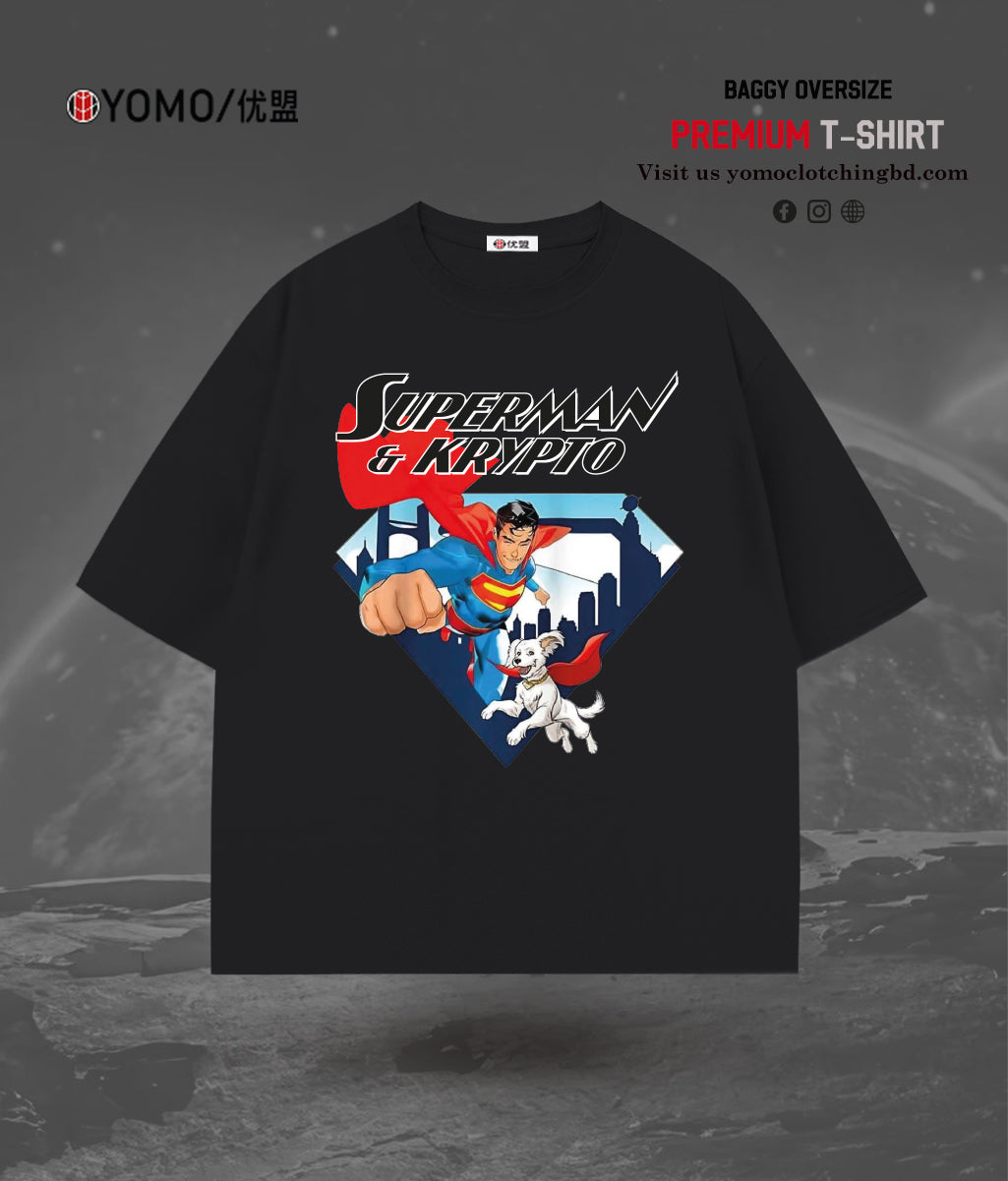 T-SHIRT /    SUPERMAN & KRYPTO T-SHIRT / MARVEL / SUPERMAN