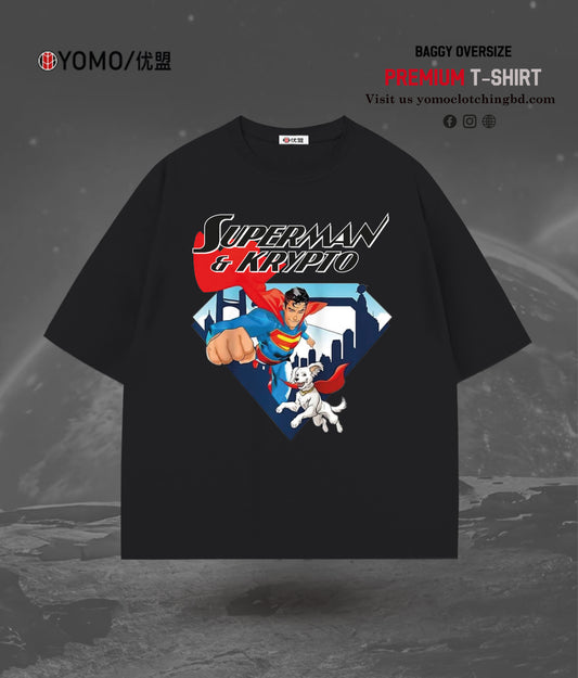 T-SHIRT /    SUPERMAN & KRYPTO T-SHIRT / MARVEL / SUPERMAN