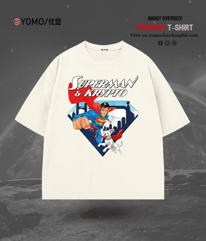 T-SHIRT /    SUPERMAN & KRYPTO T-SHIRT / MARVEL / SUPERMAN