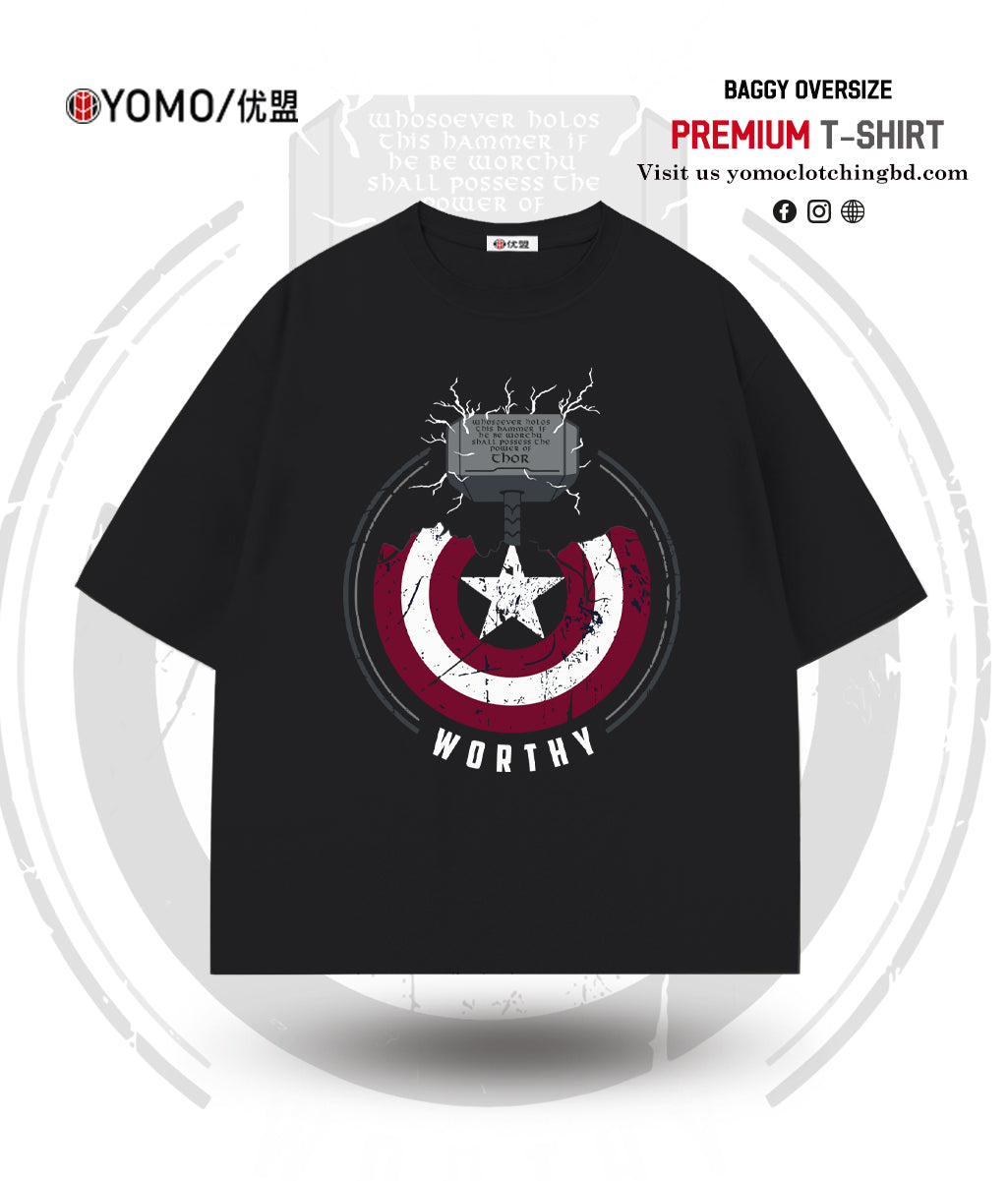 T-SHIRT / WORTHY THOR & CAPTAIN AMERICA T-SHIRT / MARVEL / CAPTAIN AMERICA