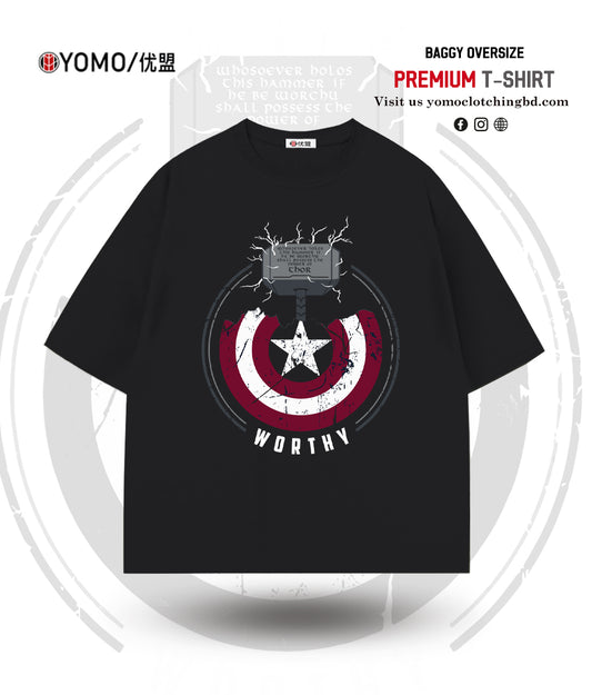 T-SHIRT / WORTHY THOR & CAPTAIN AMERICA T-SHIRT / MARVEL / CAPTAIN AMERICA