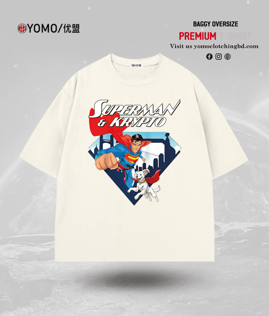 T-SHIRT /    SUPERMAN & KRYPTO T-SHIRT / MARVEL / SUPERMAN
